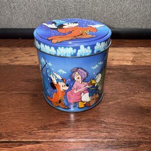 Vintage Walt Disney World Tin Metal Candy Jar Mix 10 oz Sorcerer's Apprentice
